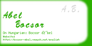 abel bocsor business card